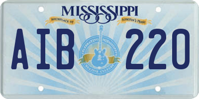 MS license plate AIB220