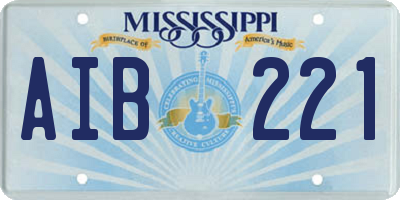 MS license plate AIB221