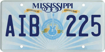 MS license plate AIB225