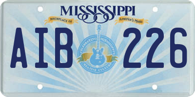 MS license plate AIB226