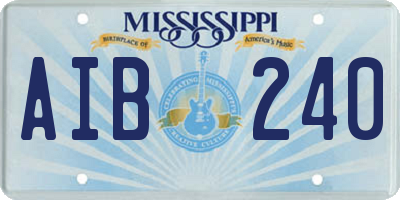 MS license plate AIB240