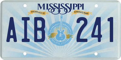 MS license plate AIB241