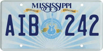 MS license plate AIB242