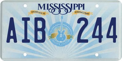 MS license plate AIB244