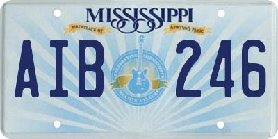 MS license plate AIB246