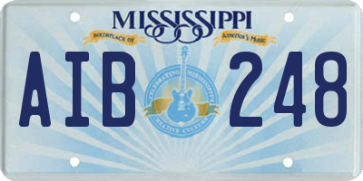 MS license plate AIB248