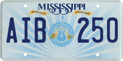MS license plate AIB250