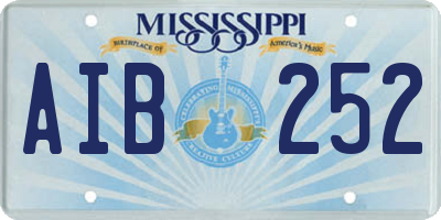 MS license plate AIB252