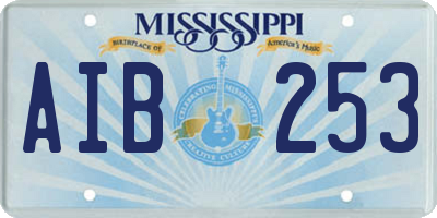 MS license plate AIB253