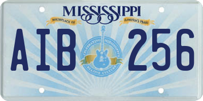MS license plate AIB256