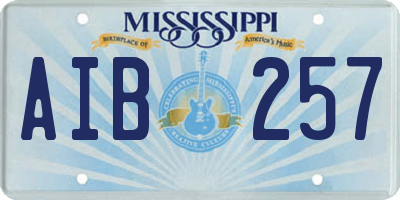 MS license plate AIB257