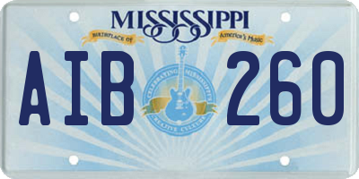 MS license plate AIB260