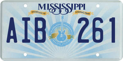 MS license plate AIB261