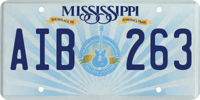 MS license plate AIB263