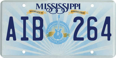MS license plate AIB264