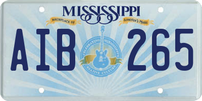 MS license plate AIB265