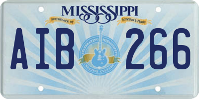 MS license plate AIB266