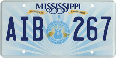 MS license plate AIB267