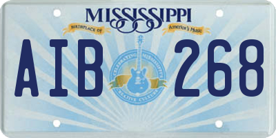 MS license plate AIB268