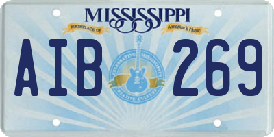 MS license plate AIB269