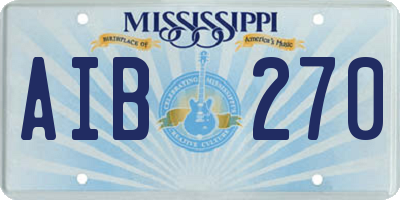 MS license plate AIB270
