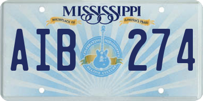 MS license plate AIB274