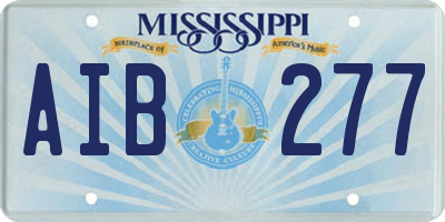 MS license plate AIB277