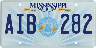 MS license plate AIB282