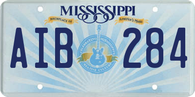 MS license plate AIB284