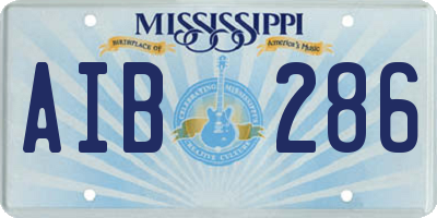 MS license plate AIB286