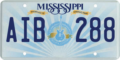 MS license plate AIB288