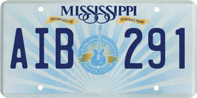 MS license plate AIB291