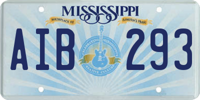 MS license plate AIB293