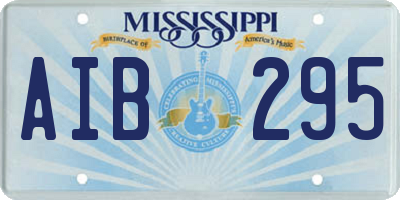 MS license plate AIB295