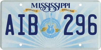 MS license plate AIB296