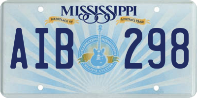 MS license plate AIB298