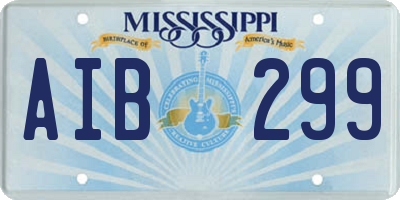 MS license plate AIB299