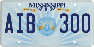 MS license plate AIB300
