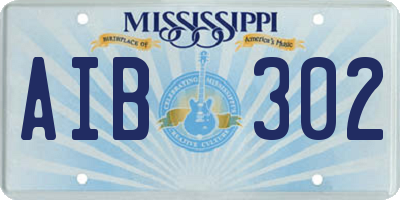 MS license plate AIB302