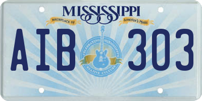 MS license plate AIB303