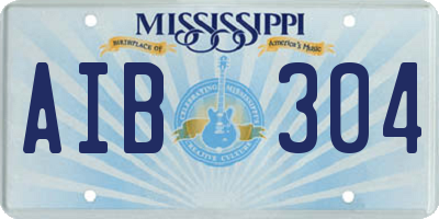 MS license plate AIB304