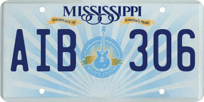 MS license plate AIB306