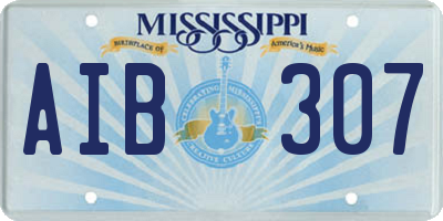 MS license plate AIB307