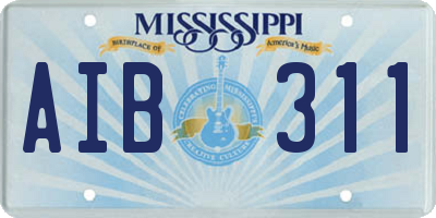 MS license plate AIB311