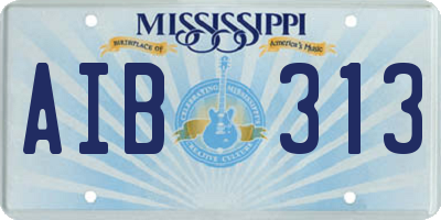 MS license plate AIB313