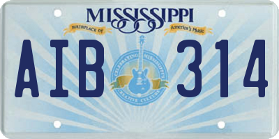 MS license plate AIB314