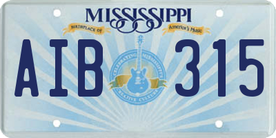 MS license plate AIB315