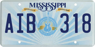 MS license plate AIB318
