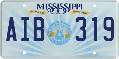 MS license plate AIB319