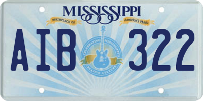MS license plate AIB322